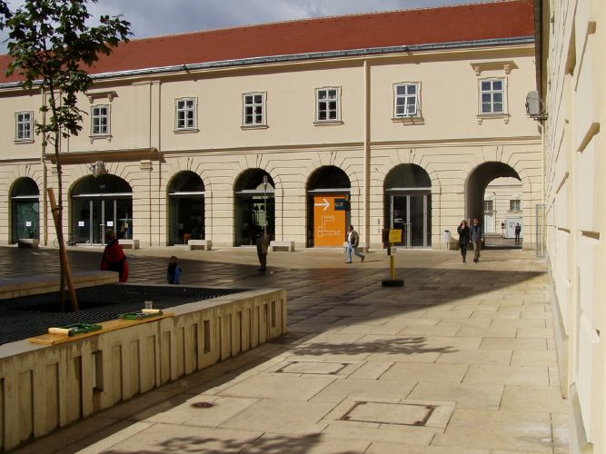 MQ main court, view to the right